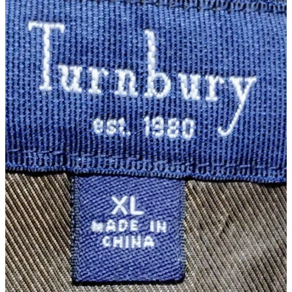 Turnbury Men's Tan Zip Front Coat Jacket XL Classic Outerwear‎ Missing Lining